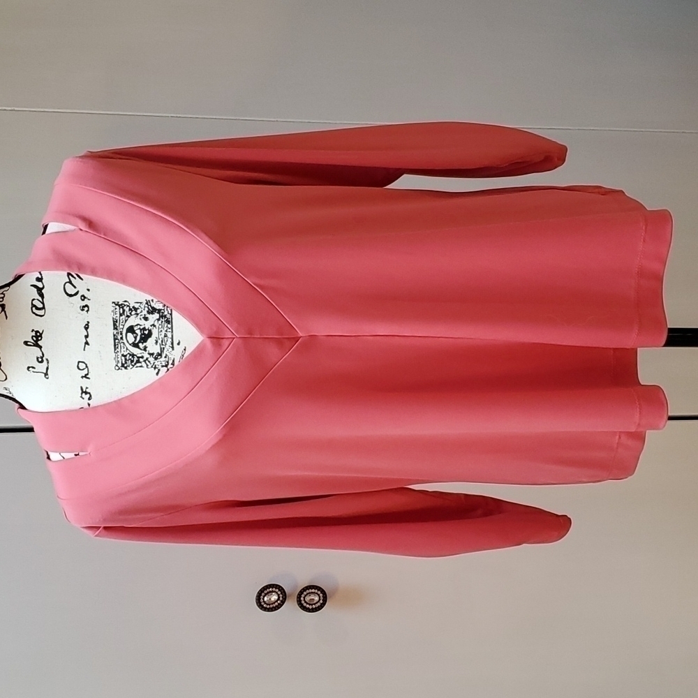 Simonton| Womens Pink Long Sleeve Cut Out Top Careerwear Evening Sz.XL
